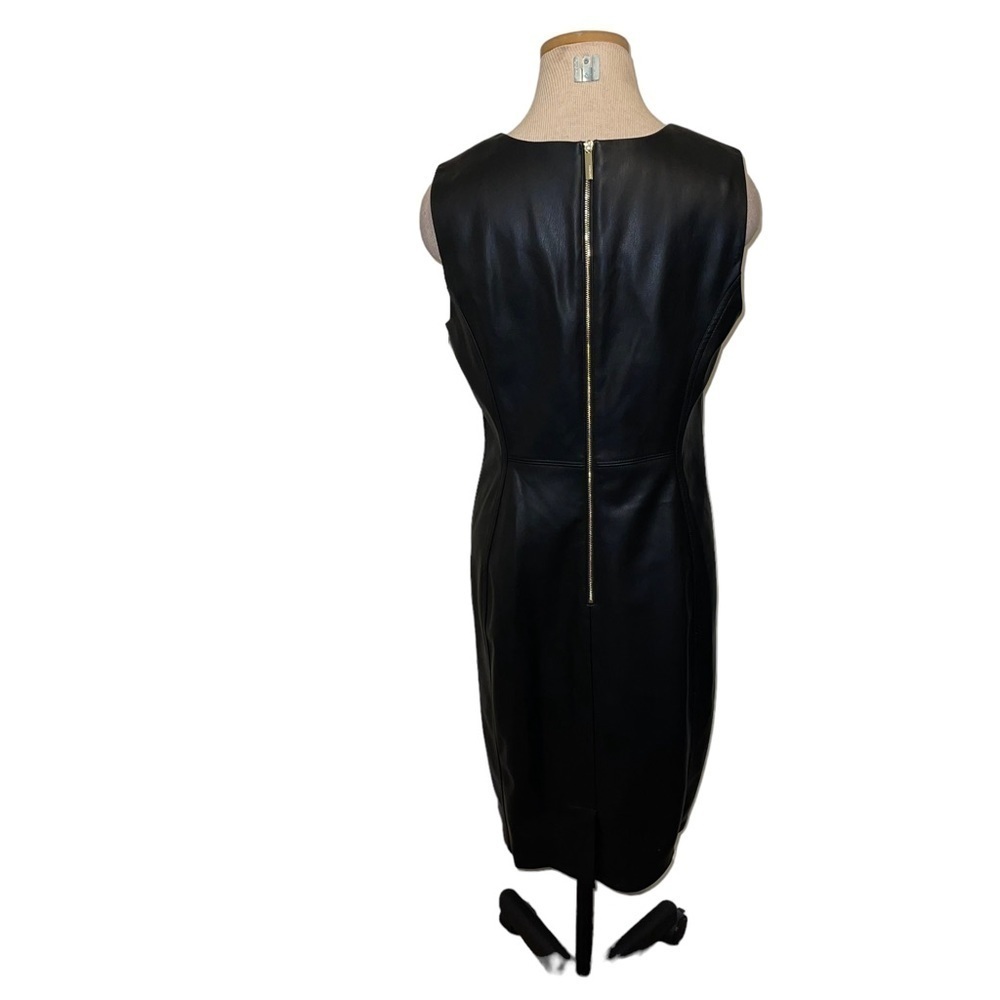 NWT Calvin Klein Women Faux Leather Dress Size 10 - Picture 10 of 13